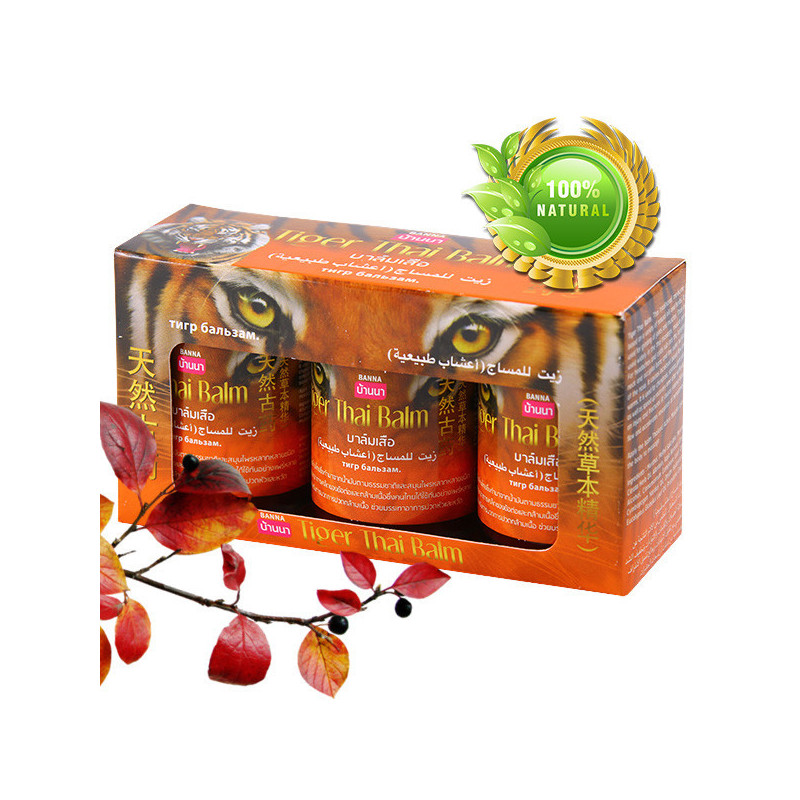 Banna 100% Original Tiger Herbal Balm for Arthritis & Back Pain Relief, 3 pcs x 50 g