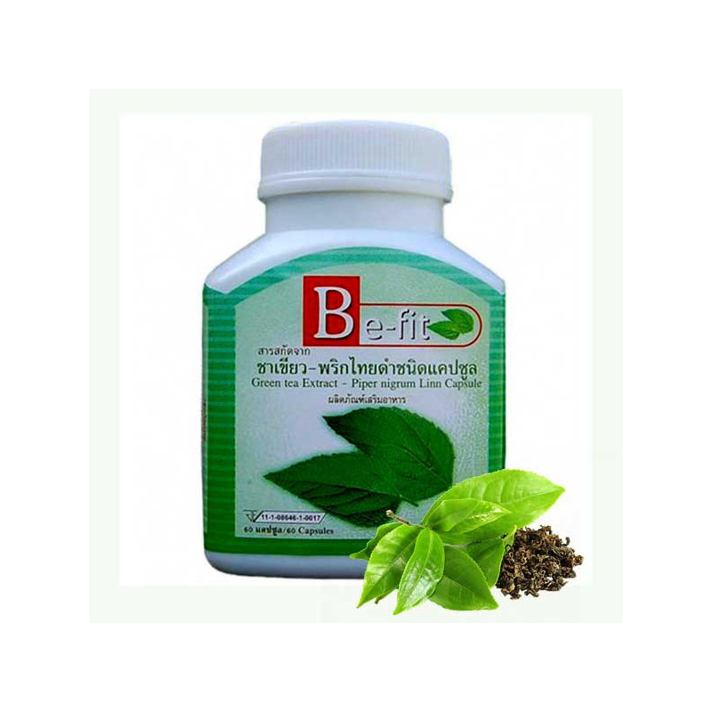 Be-Fit Slimming Capsules with Green Tea and Pepper Extract, 60 pcs