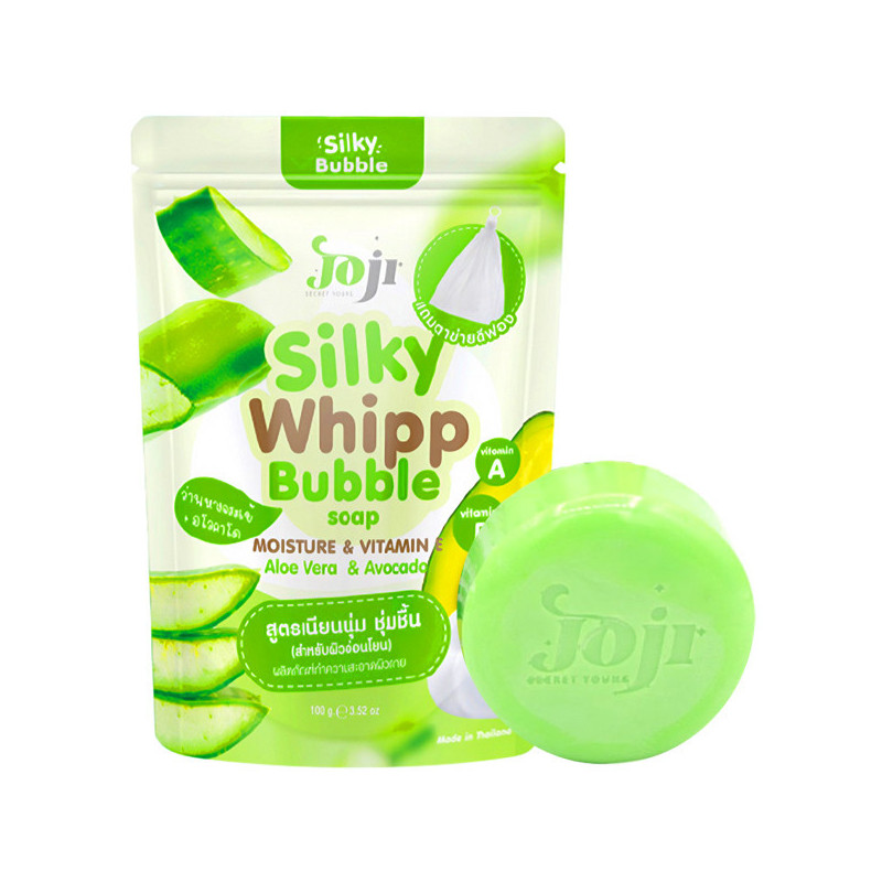 Joji Silky Whipp Bubble soap Moisture & Vitamin E , Aloe vera & Avocado 100g