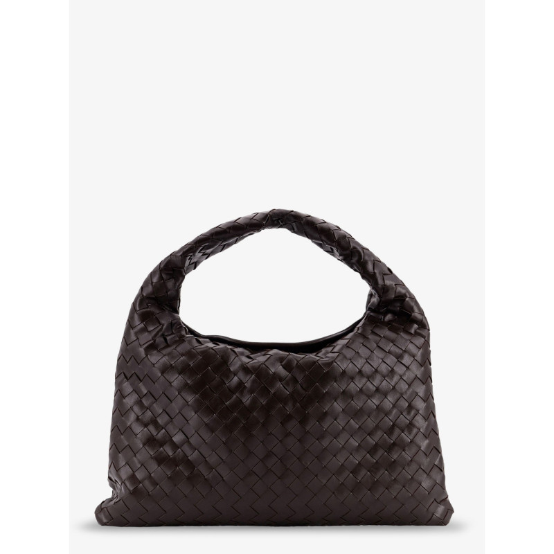 Hop leather shoulder bag with woven effect