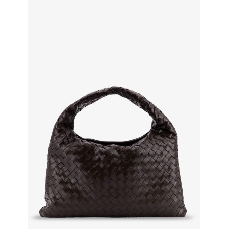 Hop leather shoulder bag with woven effect