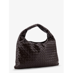 Hop leather shoulder bag with woven effect