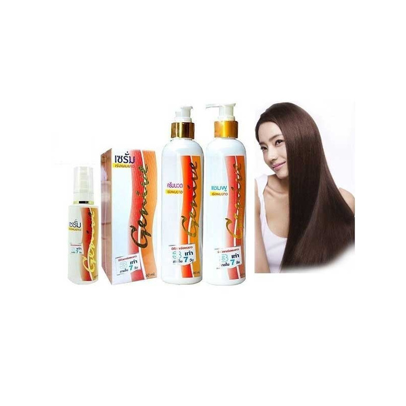 Genive Long Hair Set Serum Shampoo Conditioner Fast Growth Longer Treatment