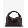 Hop leather shoulder bag with woven effect