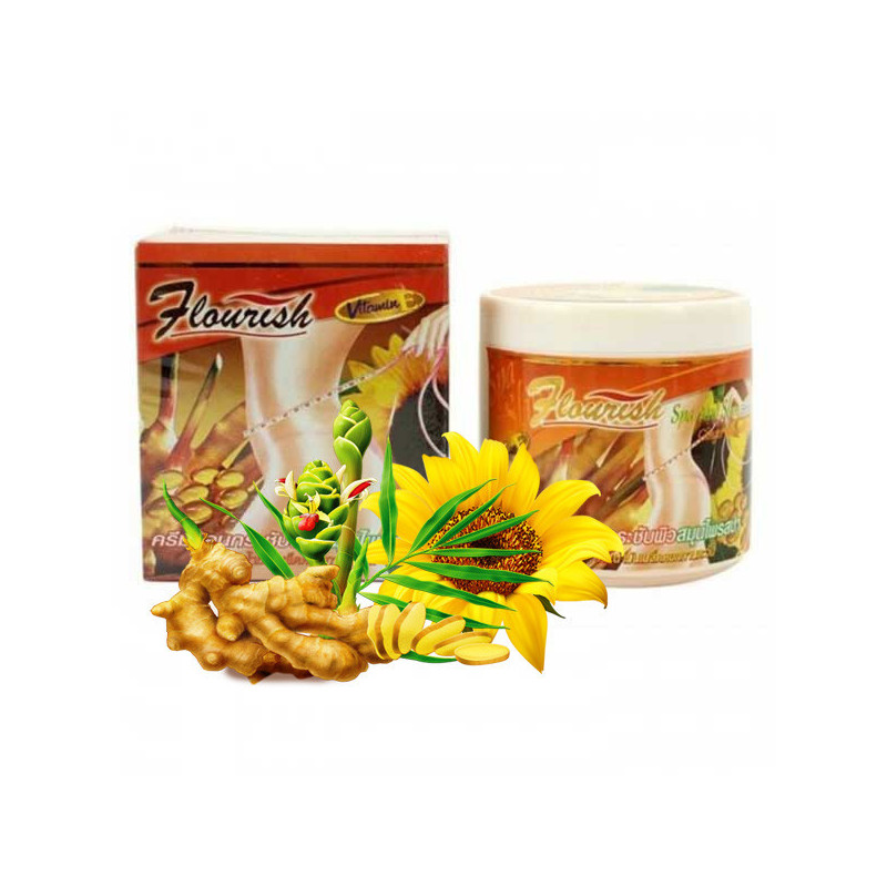 Flourish Spa Slim Herbal Hot Cream Ginger & Simflower Oil, 500 ml