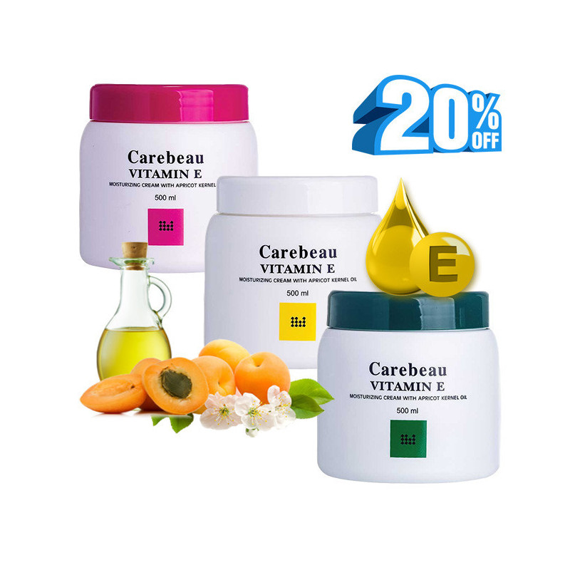 Carebeau Moisturizing body cream with apricot kernel oil and vitamin E, 500 ml
